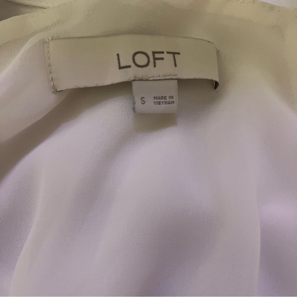 Loft White Sheer Button Long Tank Size Small - Picture 4 of 4